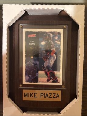 Mike Piazza Framed Sports Plaque - Brown and Gold